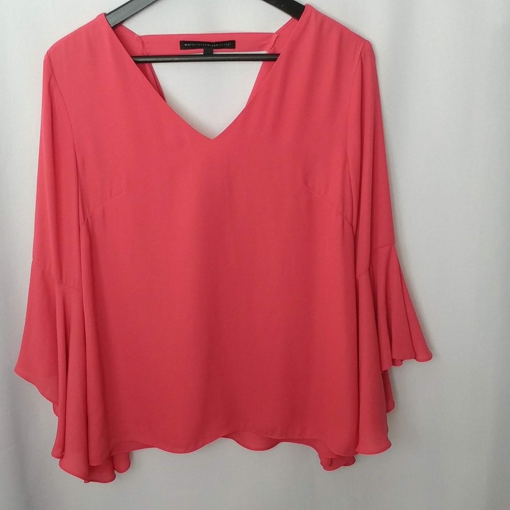 White House Black Market Women Top V Neck Cut Out
